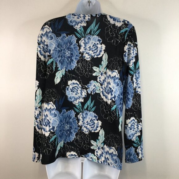 Chico’s Floral Top Long Sleeves Tee Size 1 - Picture 5 of 8